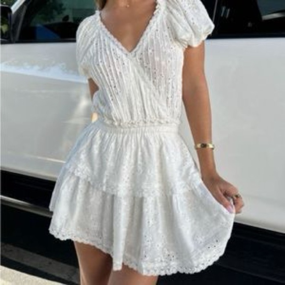 White Eyelet Mini Dress